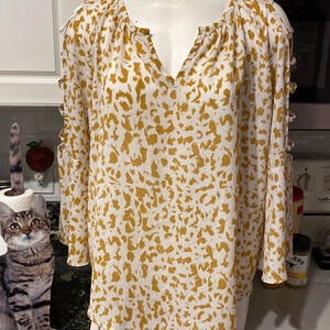 - L womens Jennifer Lopez 3/4 sleeve pullover plus size blouse 2x EUC